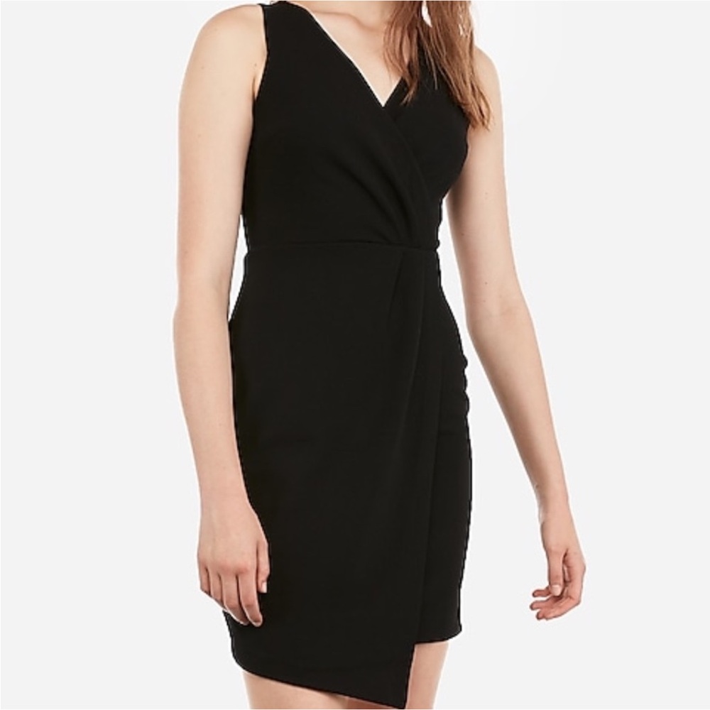 Express Black Wrap Sheath Dress